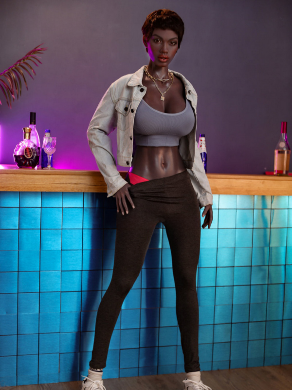 10003_调整大小 Zara - Sexy Ebony Short Hair TPE Realistic Sex Doll
