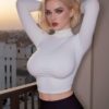 10007(1) Alexa - Chic White Turtleneck Blonde TPE Realistic Sex Doll