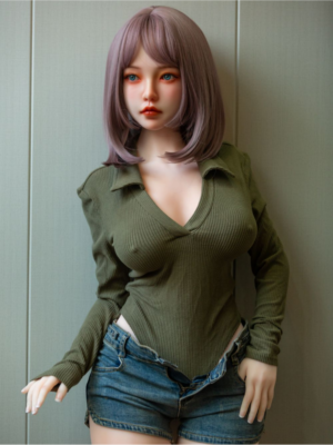 Lavender Tease - Purple Bob Hair Denim Shorts TPE Realistic Sex Doll