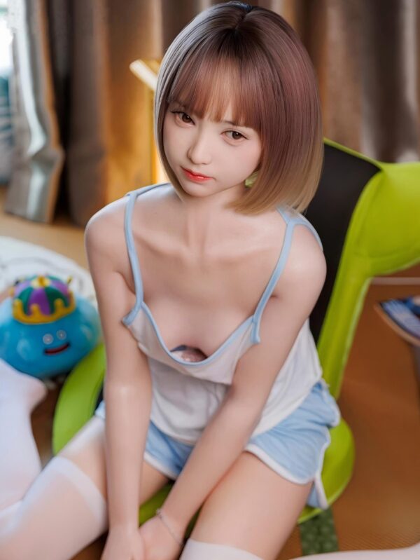 10001(1) Penelope - Light Blue Pajama Short Set TPE Realistic Sex Dol