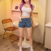 Jade - Vibrant Pink Hair Casual Crop Top TPE Realistic Sex Doll