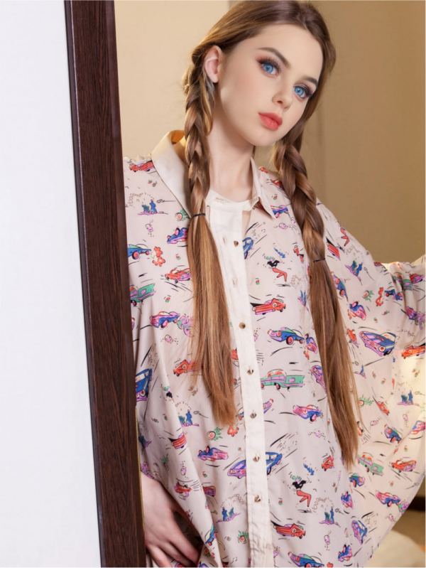 Sienna - Cartoon Car Print Shirt Tease TPE Realistic Sex Doll